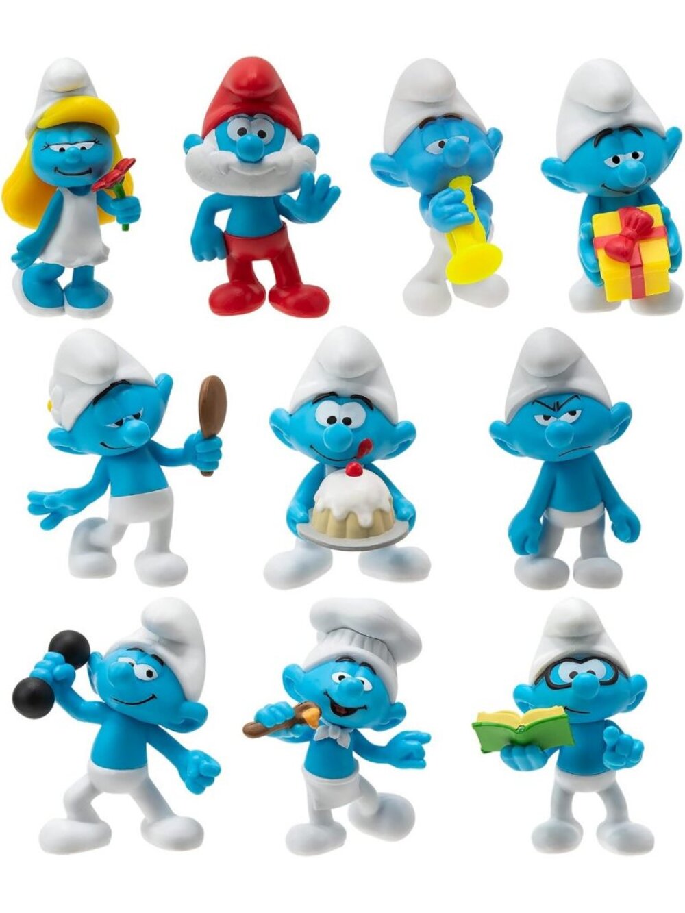 40th Anniversary Smurfs 10-Pack Classic Figures - 2-Inch Collectible Set
